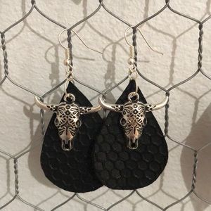 Leather Cattle Earrings